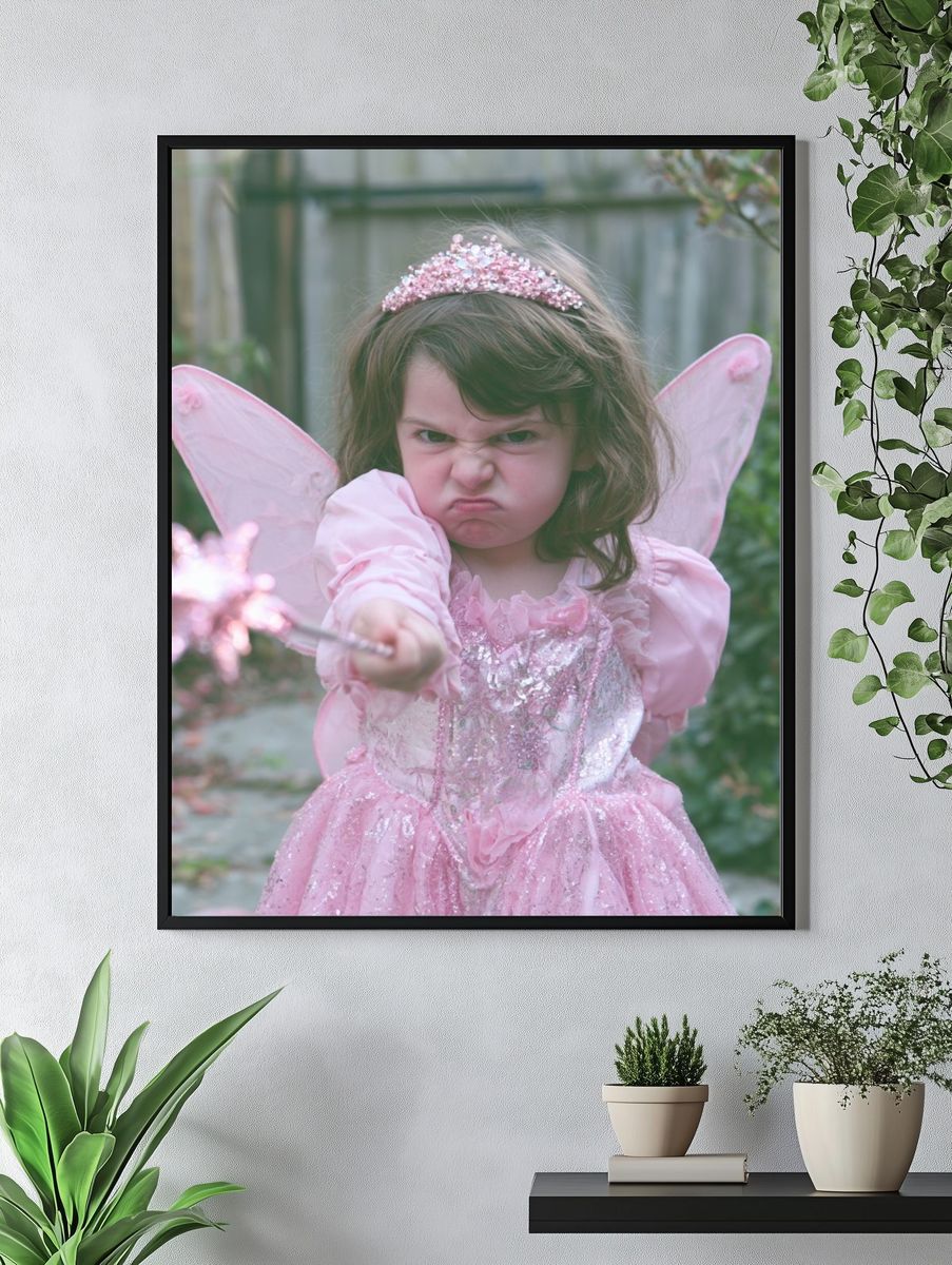 Pink Fairy Child Portrait Print. — room view 4