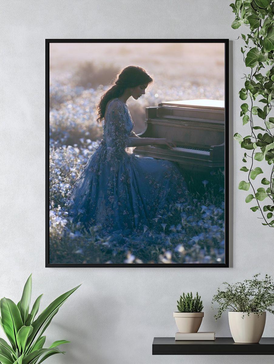Piano in Bloom Photography Poster. — room view 4