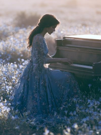 Piano in Bloom Photography Poster. poster