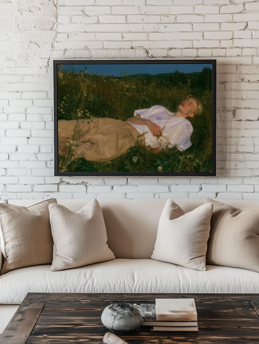 Dreaming Meadow Portrait Poster. room preview