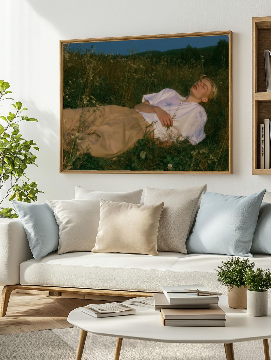 Dreaming Meadow Portrait Poster. — room view 2