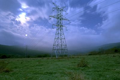 Stormy Power Lines Landscape Print. poster