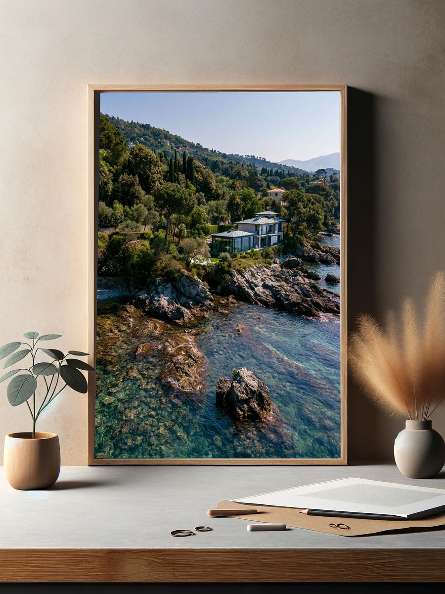 Mediterranean Coastline Photography Poster. — room view 2