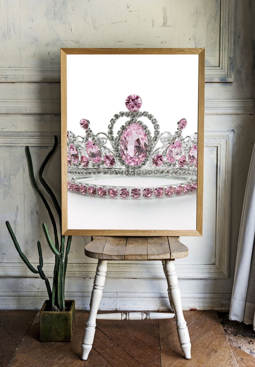Pink Jeweled Tiara Photography Poster. — room view 1