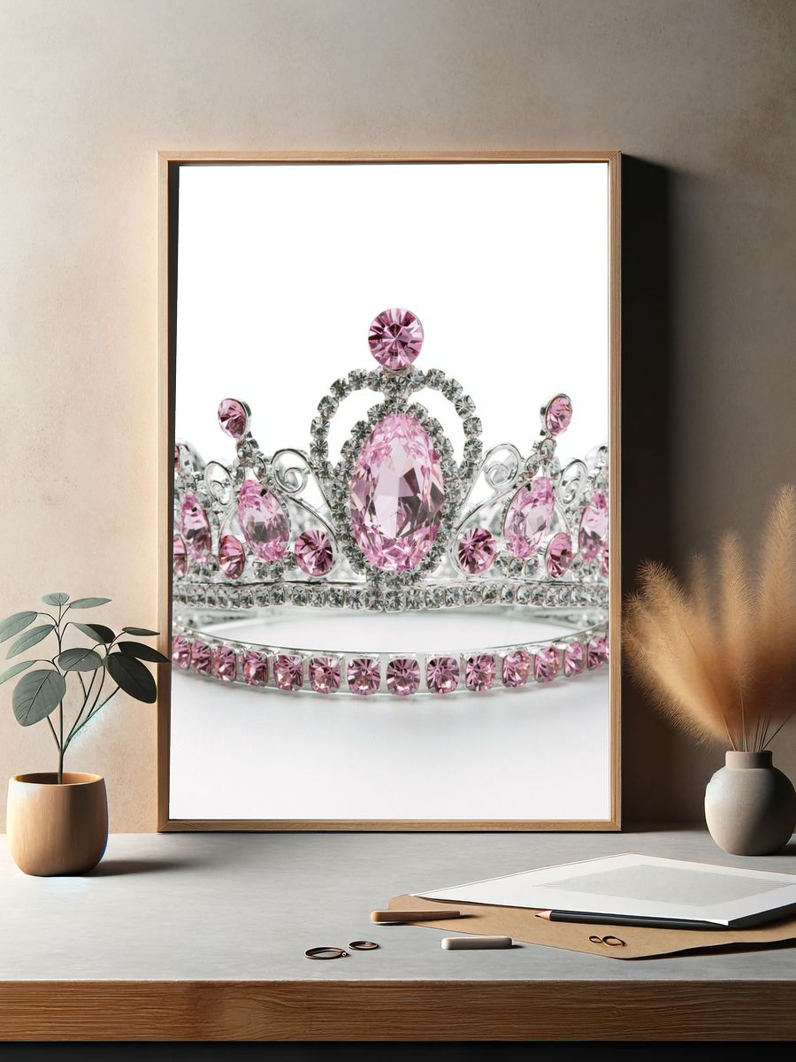 Pink Jeweled Tiara Photography Poster. — room view 2