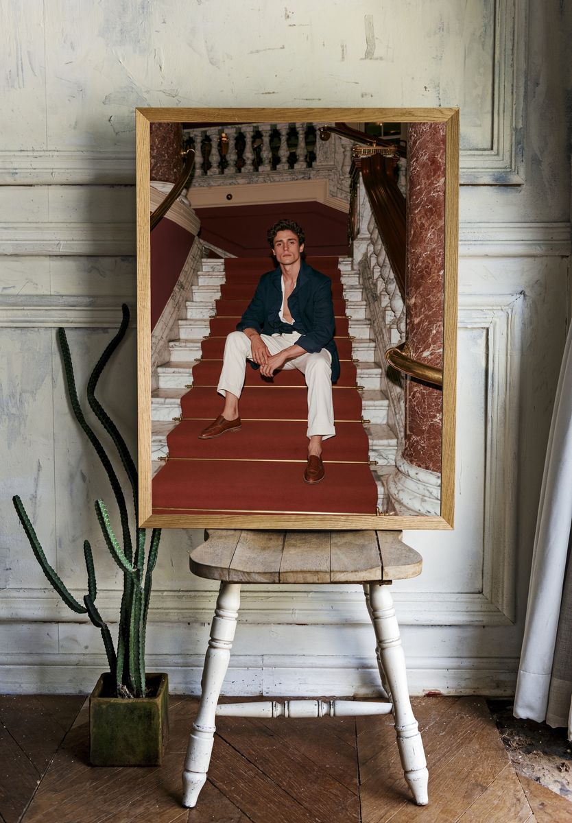 Elegant Staircase Portrait Print. room preview