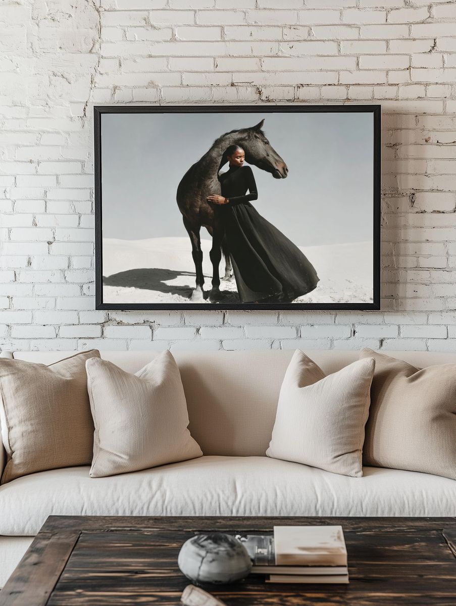 Horse and Woman Fashion Poster. — room view 1