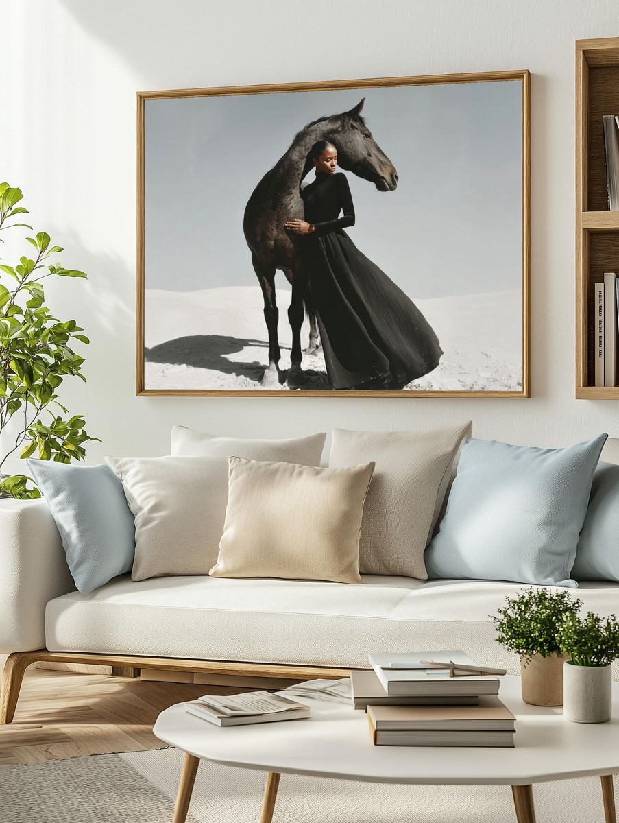Horse and Woman Fashion Poster. — room view 2