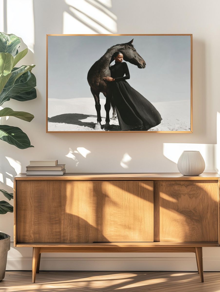 Horse and Woman Fashion Poster. — room view 3