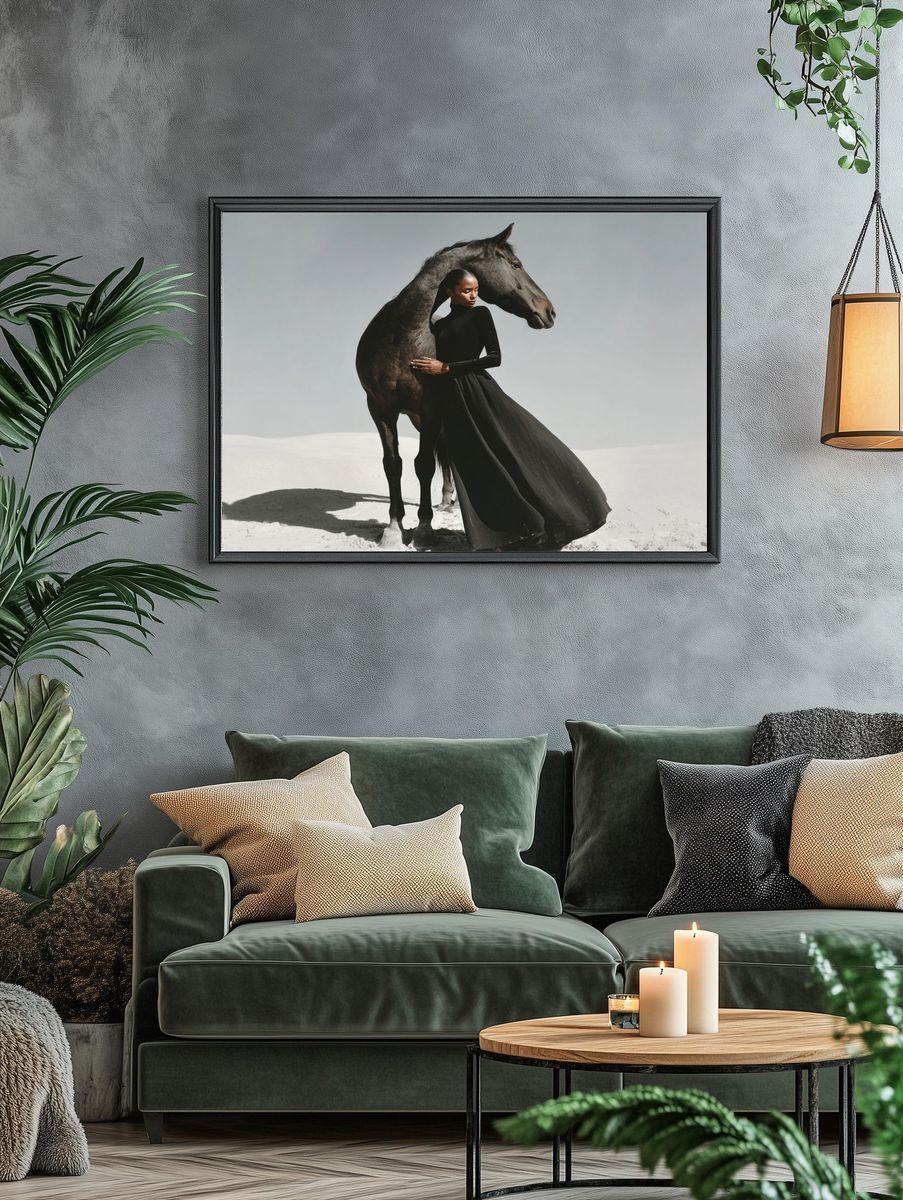 Horse and Woman Fashion Poster. — room view 4