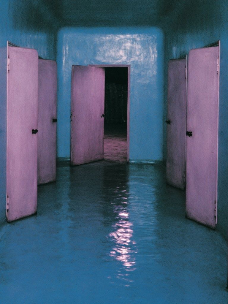 Dreamy Blue Corridor Photography Poster. poster — photography art