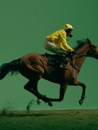 Horse Racing Jump Photography Poster. poster