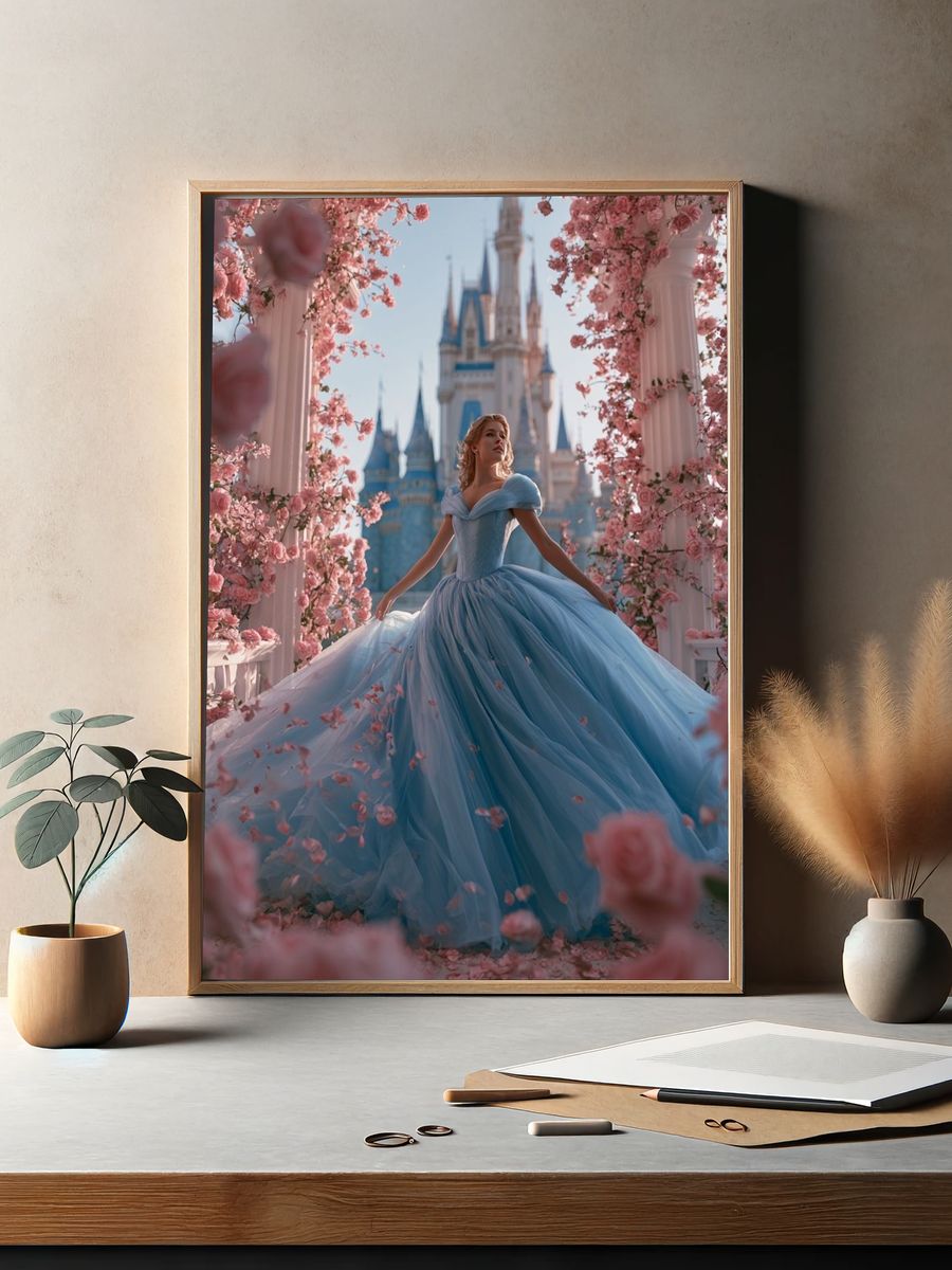 Cinderella Castle Garden Portrait Poster. — room view 2