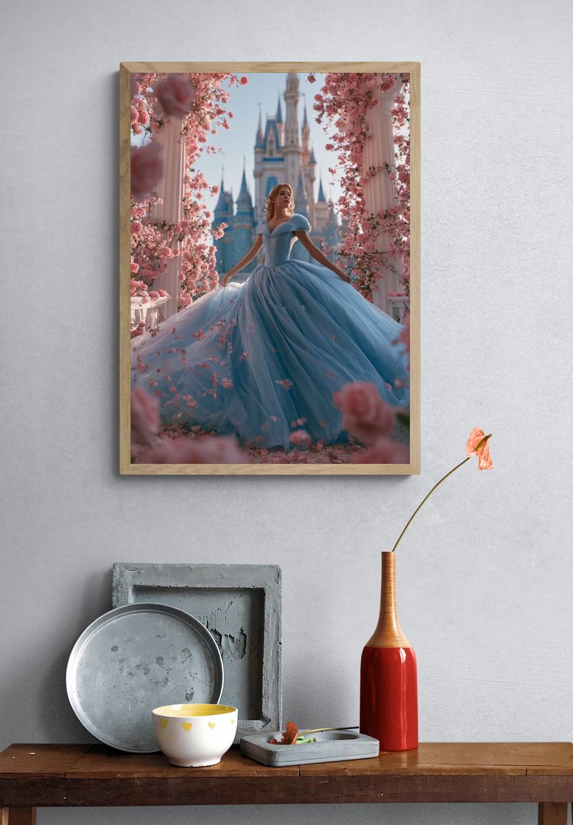 Cinderella Castle Garden Portrait Poster. — room view 3