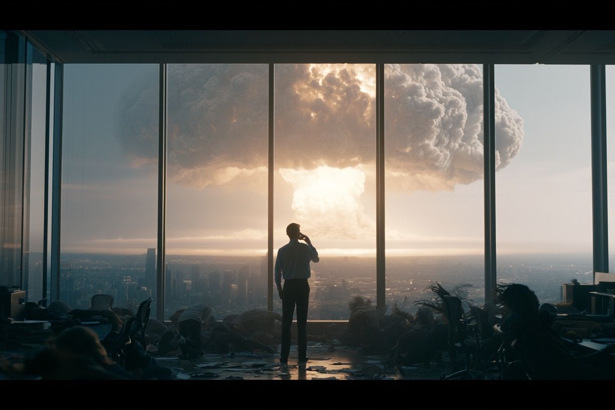 Apocalyptic Office Skyline Photography Poster. poster — photography art
