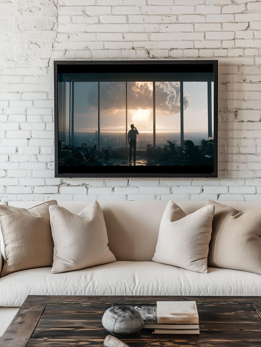 Apocalyptic Office Skyline Photography Poster. room preview