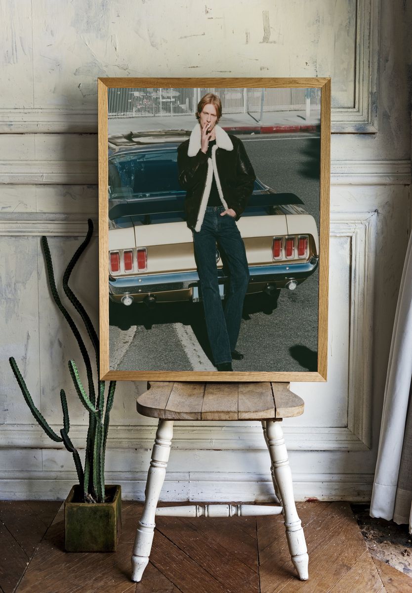Vintage Mustang Street Portrait Poster. room preview