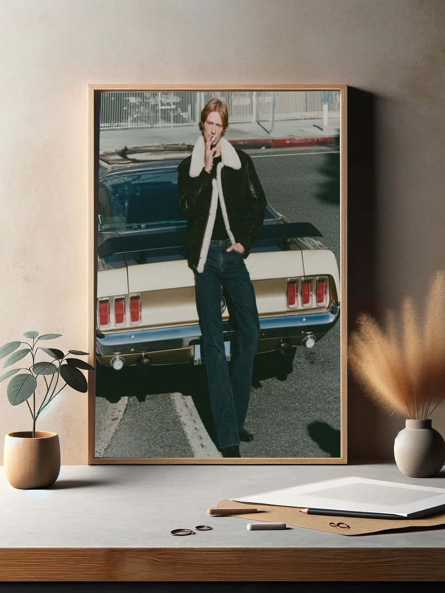Vintage Mustang Street Portrait Poster. — room view 2