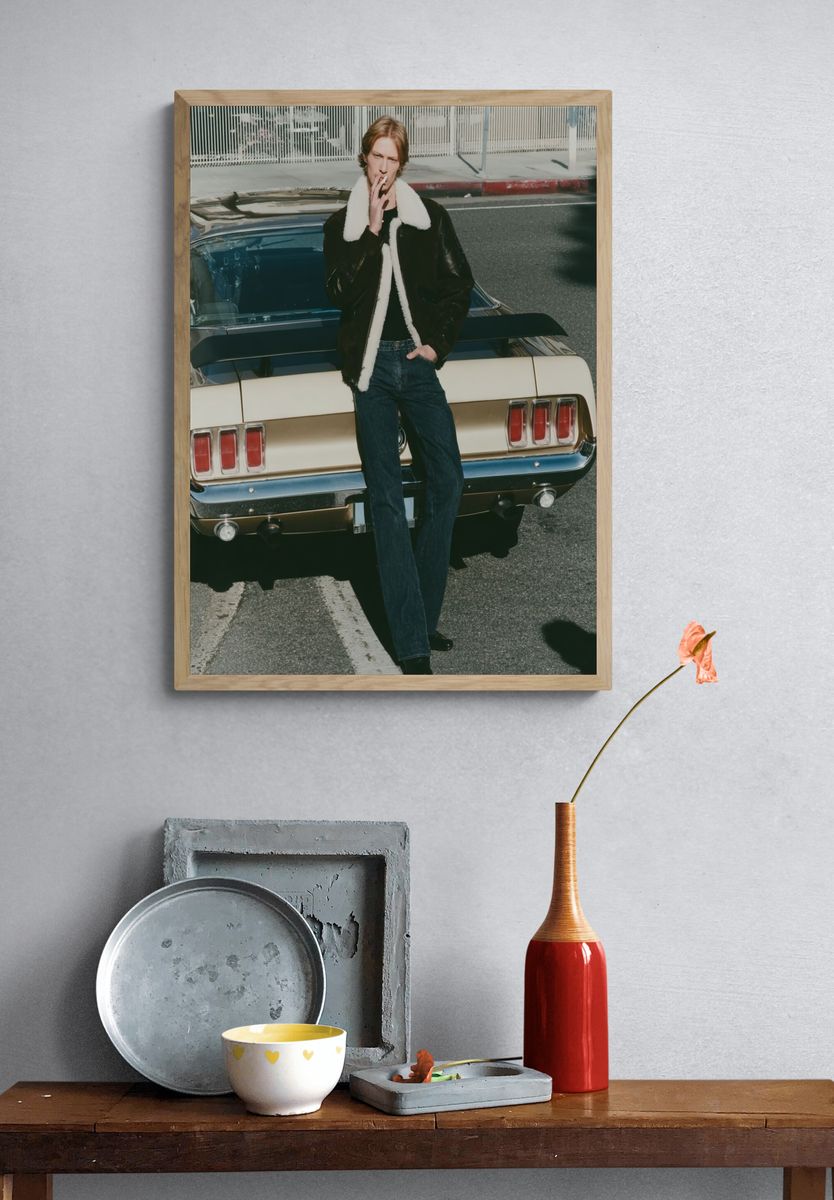 Vintage Mustang Street Portrait Poster. — room view 3
