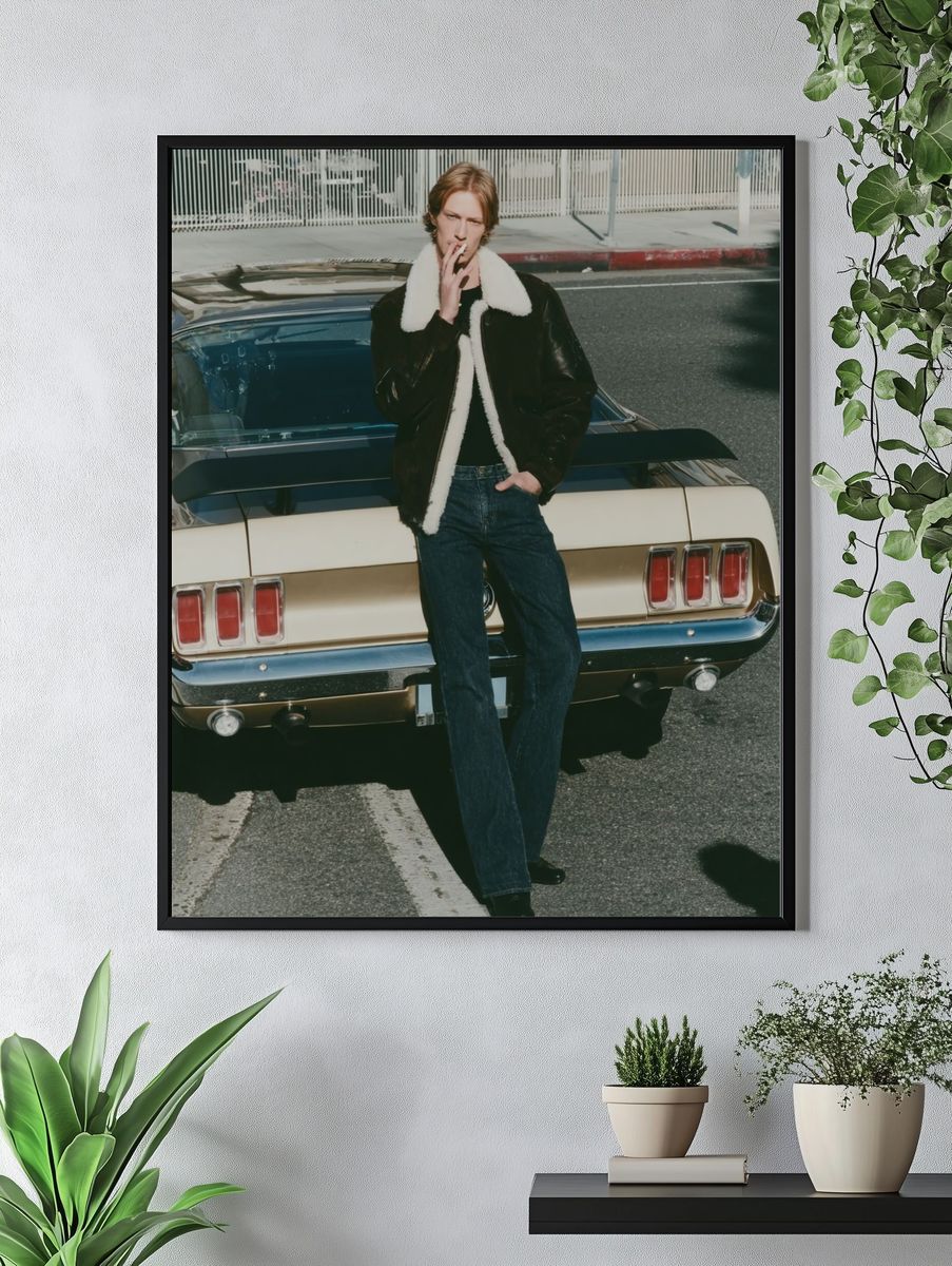 Vintage Mustang Street Portrait Poster. — room view 4