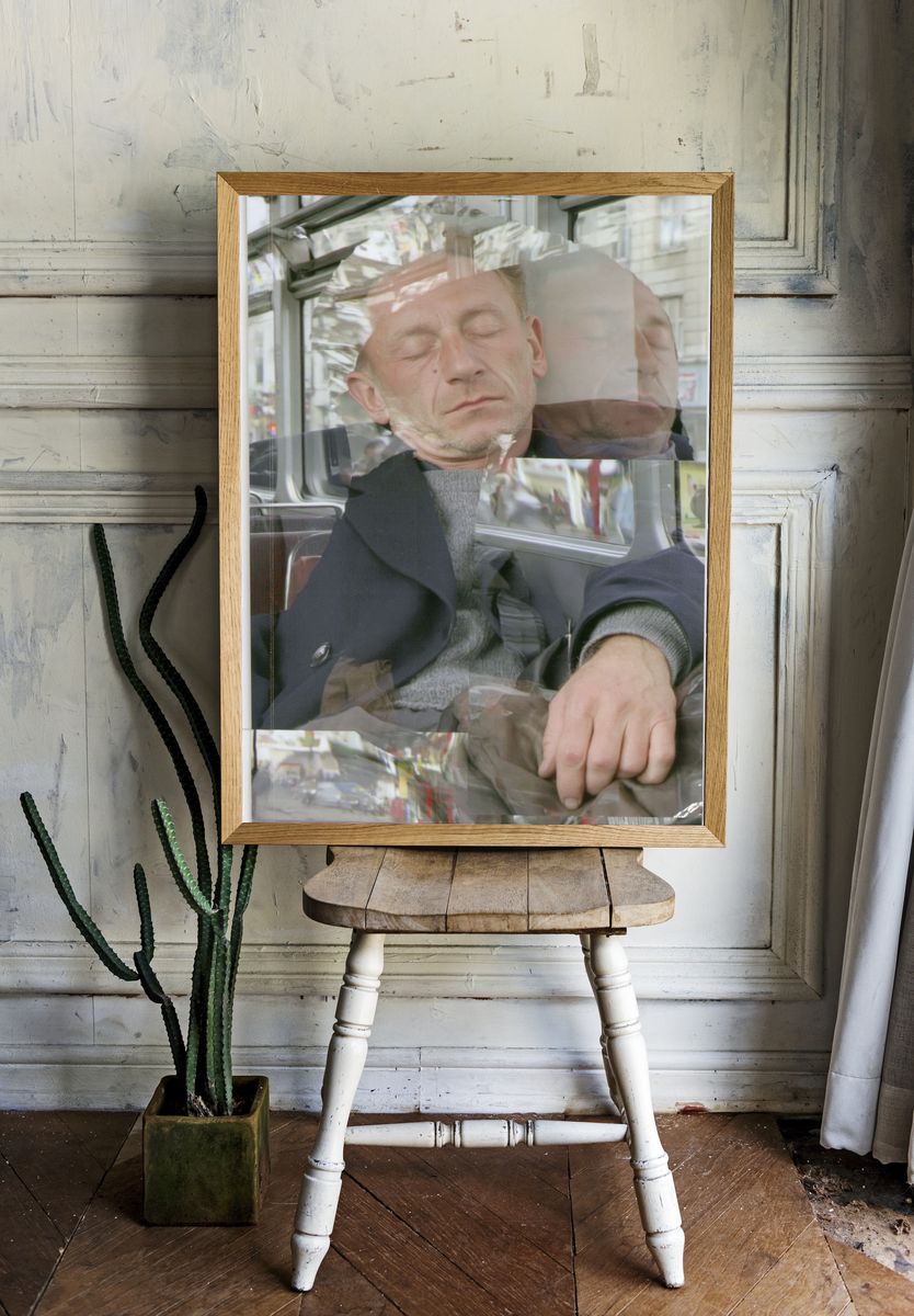 Sleeping Man Collage Photography Poster. room preview