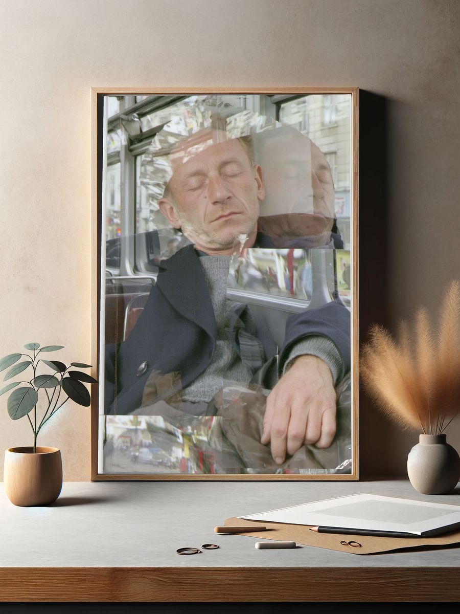 Sleeping Man Collage Photography Poster. — room view 2