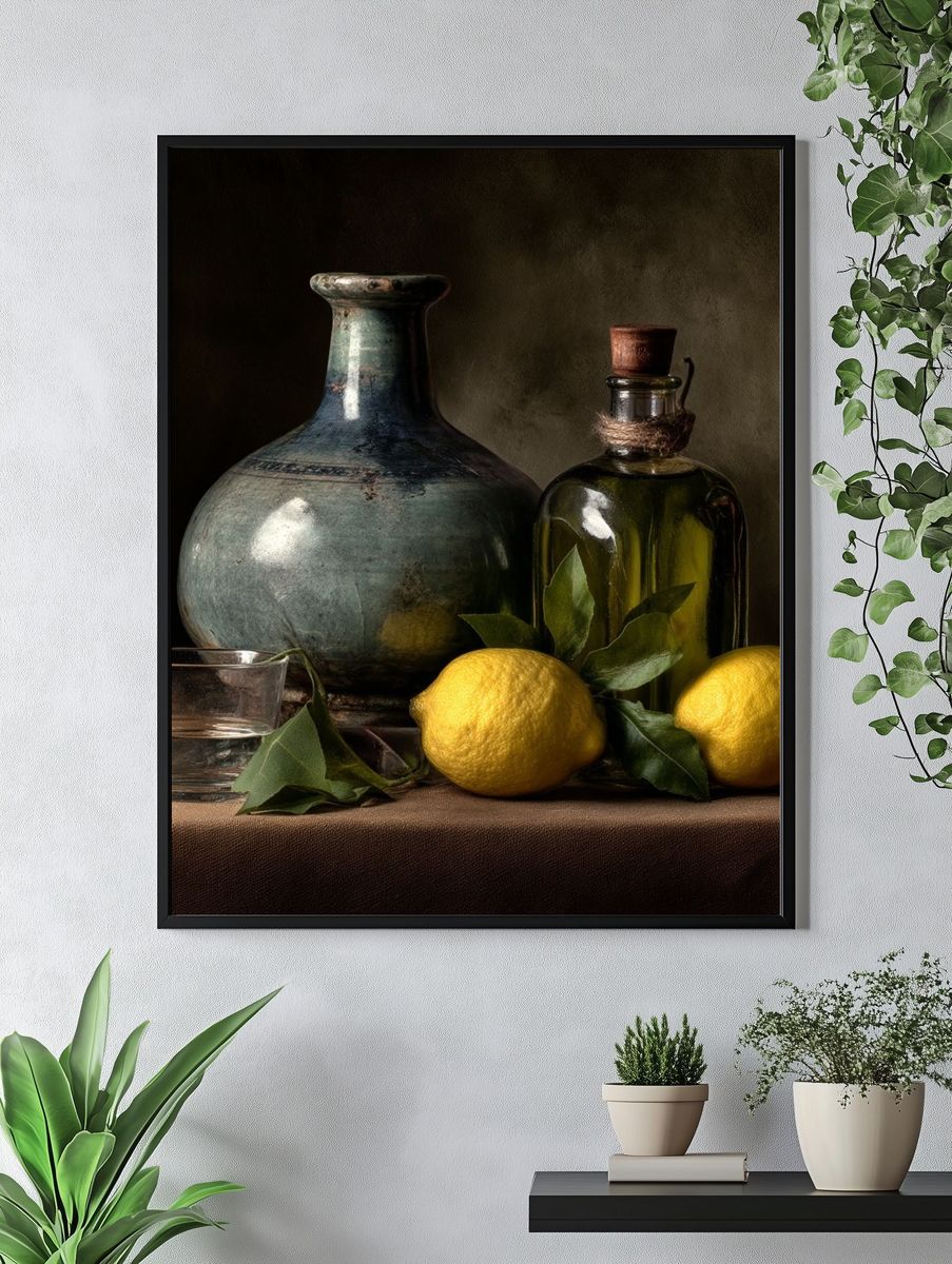 Lemons Still Life Photography Poster. — room view 4