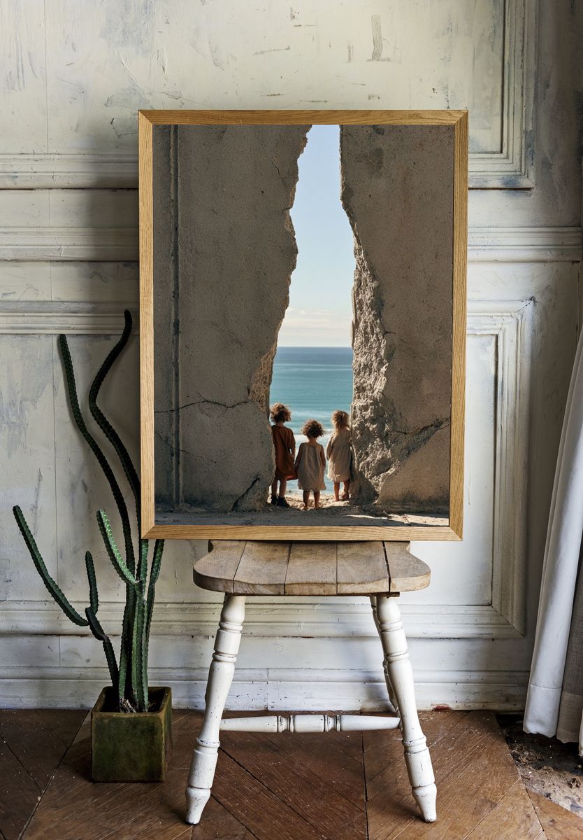 Children by the Sea Photography Poster. — room view 1