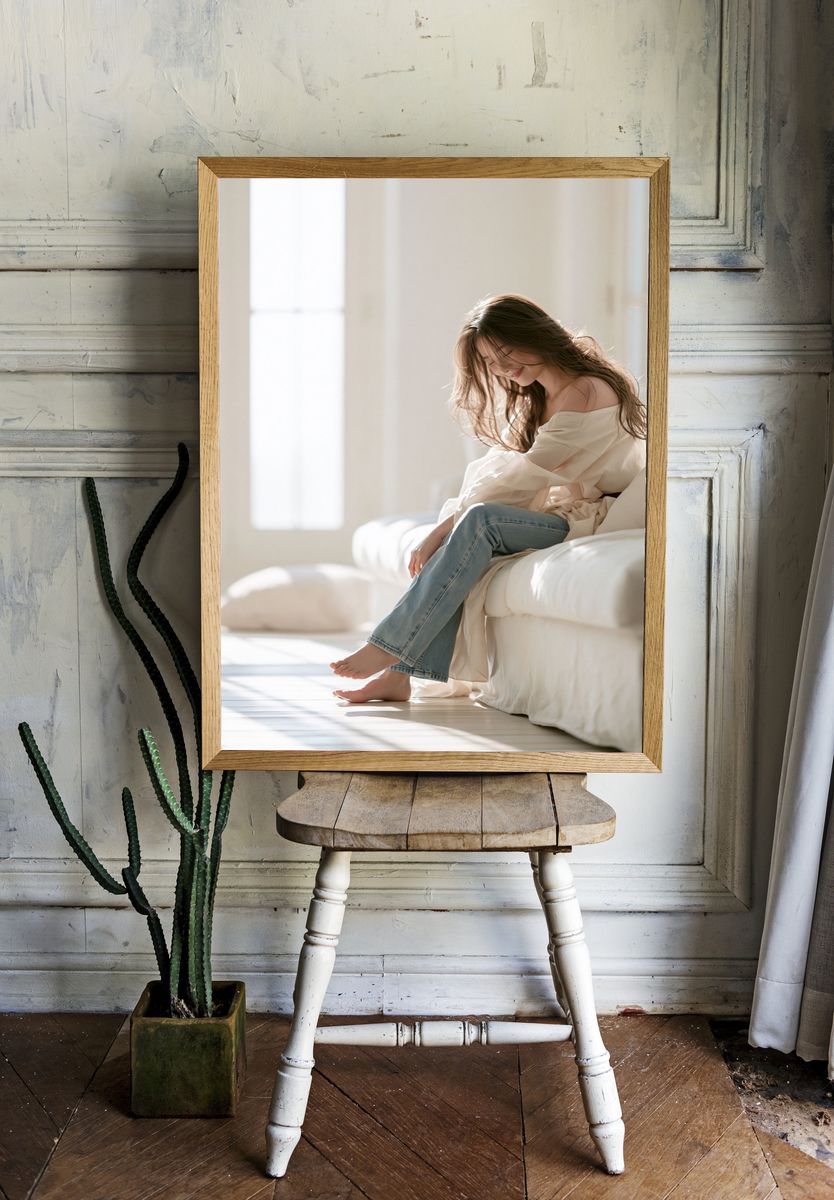 Soft Morning Portrait Print. room preview