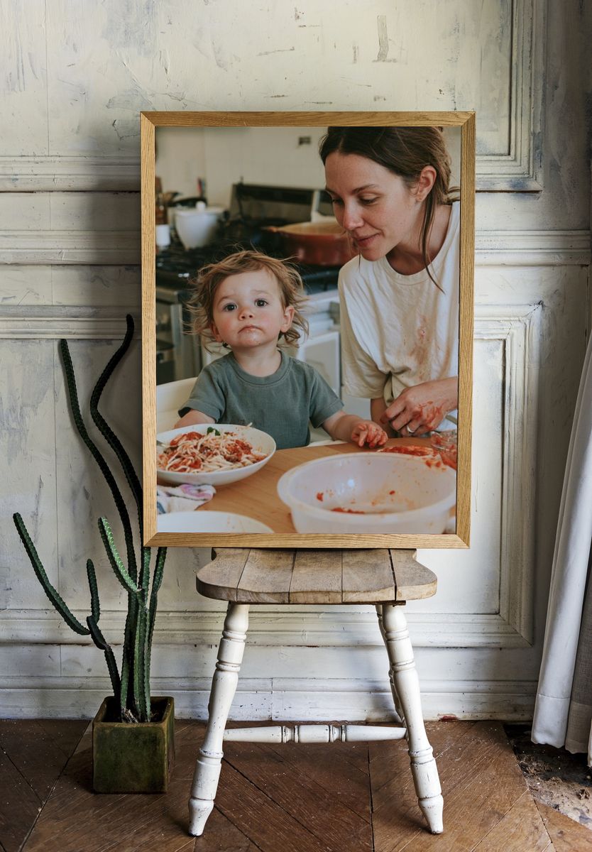 Family Kitchen Moment Photography Poster. — room view 1