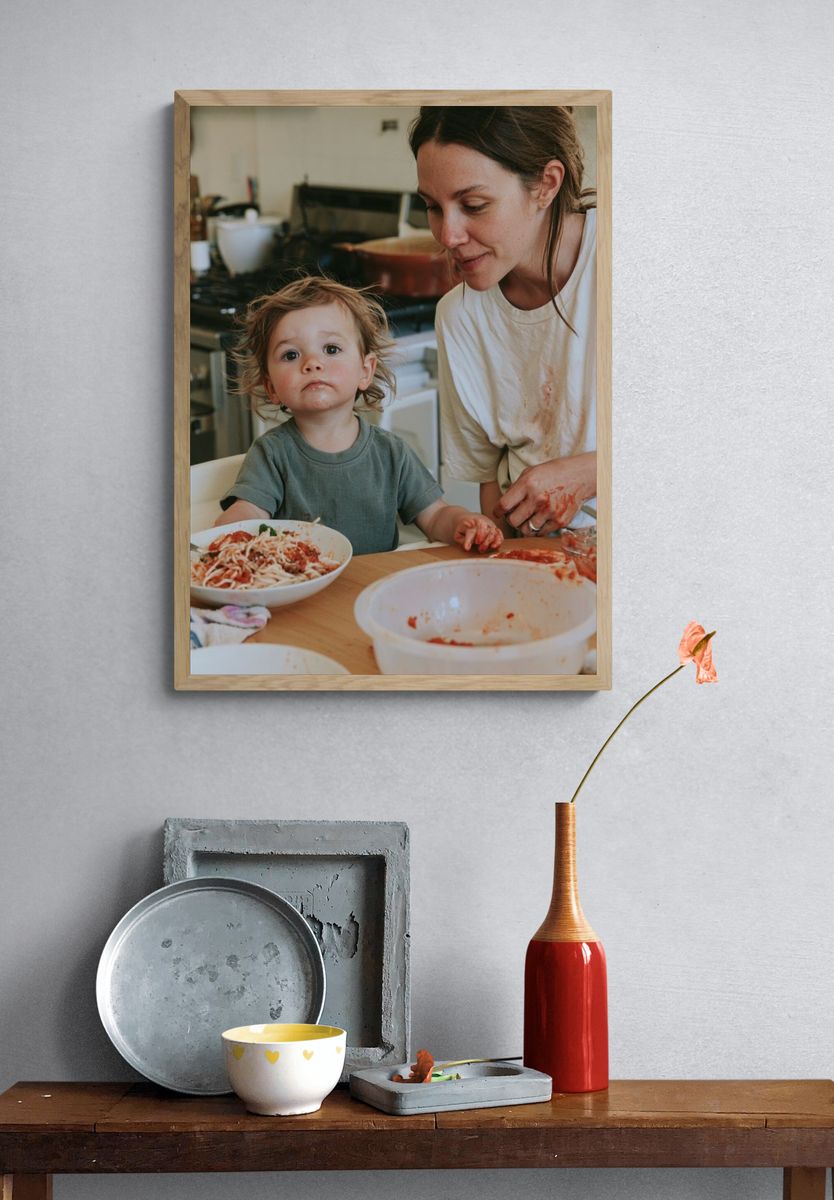 Family Kitchen Moment Photography Poster. — room view 3