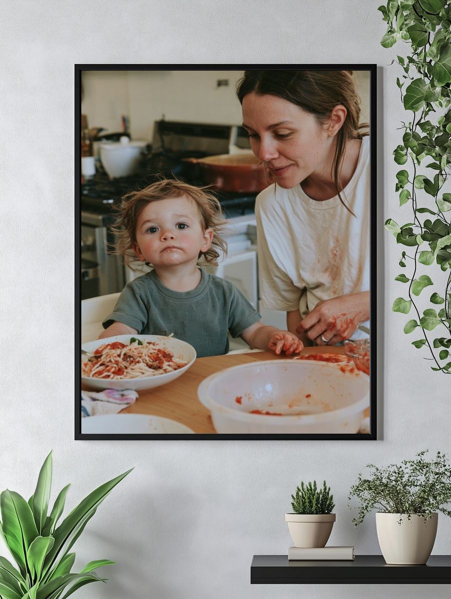 Family Kitchen Moment Photography Poster. — room view 4