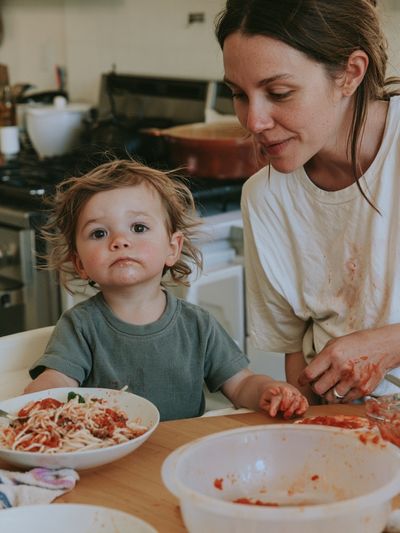 Family Kitchen Moment Photography Poster. poster