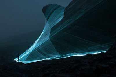 Glowing Canyon Light Trail Poster.