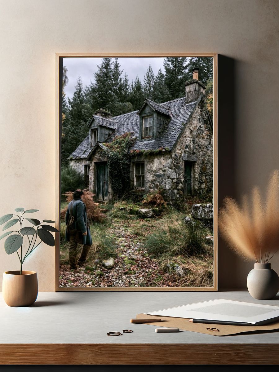 Forest Cottage Photography Poster. — room view 2