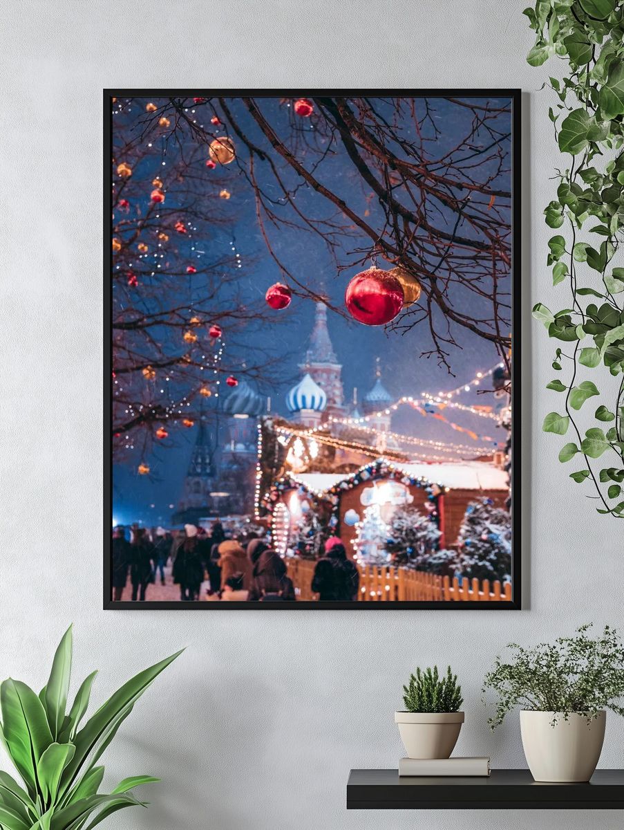 Winter Market in Moscow Photography Poster. — room view 4