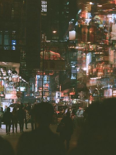 Neon City Night Street Photography Poster.