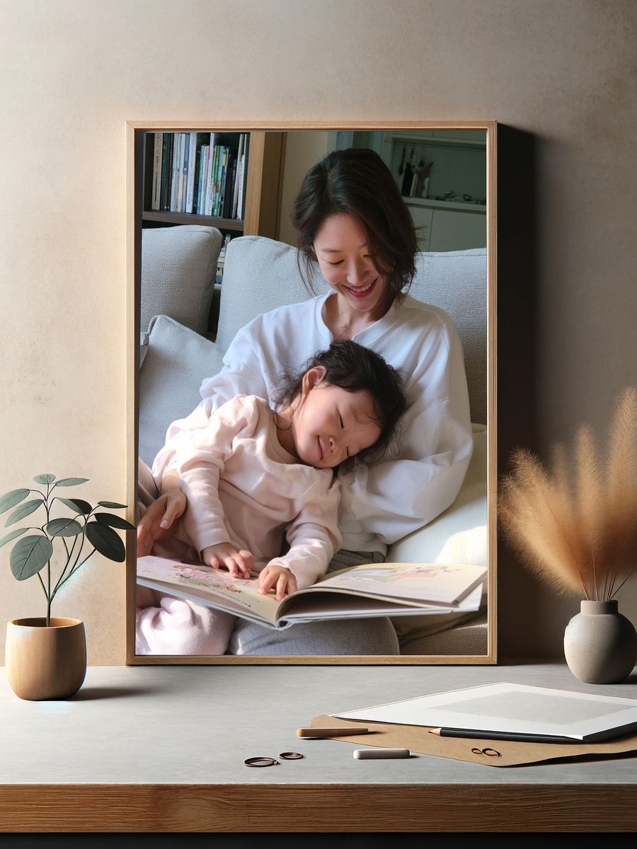 Mother and Child Reading Poster. — room view 2