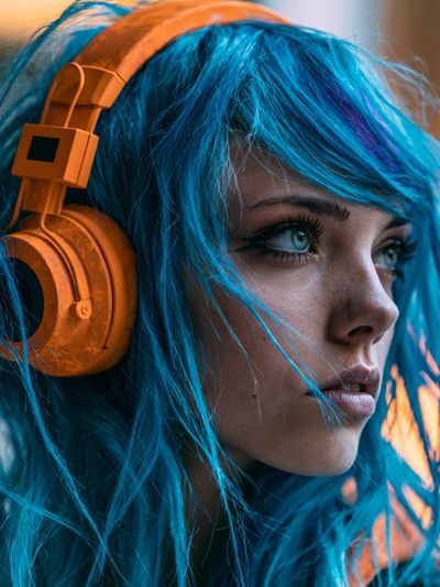 Blue Hair Portrait Photography Poster.
