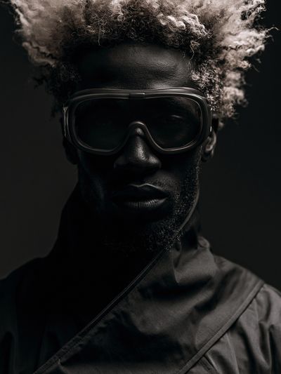 Moody Goggle Portrait Poster.