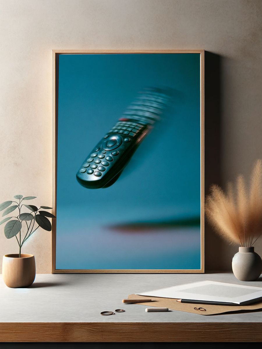 Floating Remote Control Photography Poster. — room view 2