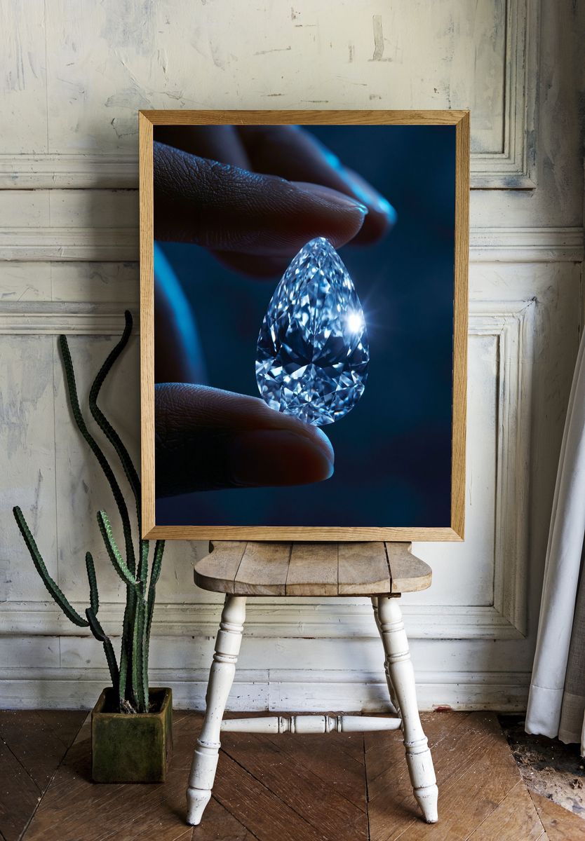 Diamond Close-Up Photography Poster. — room view 1