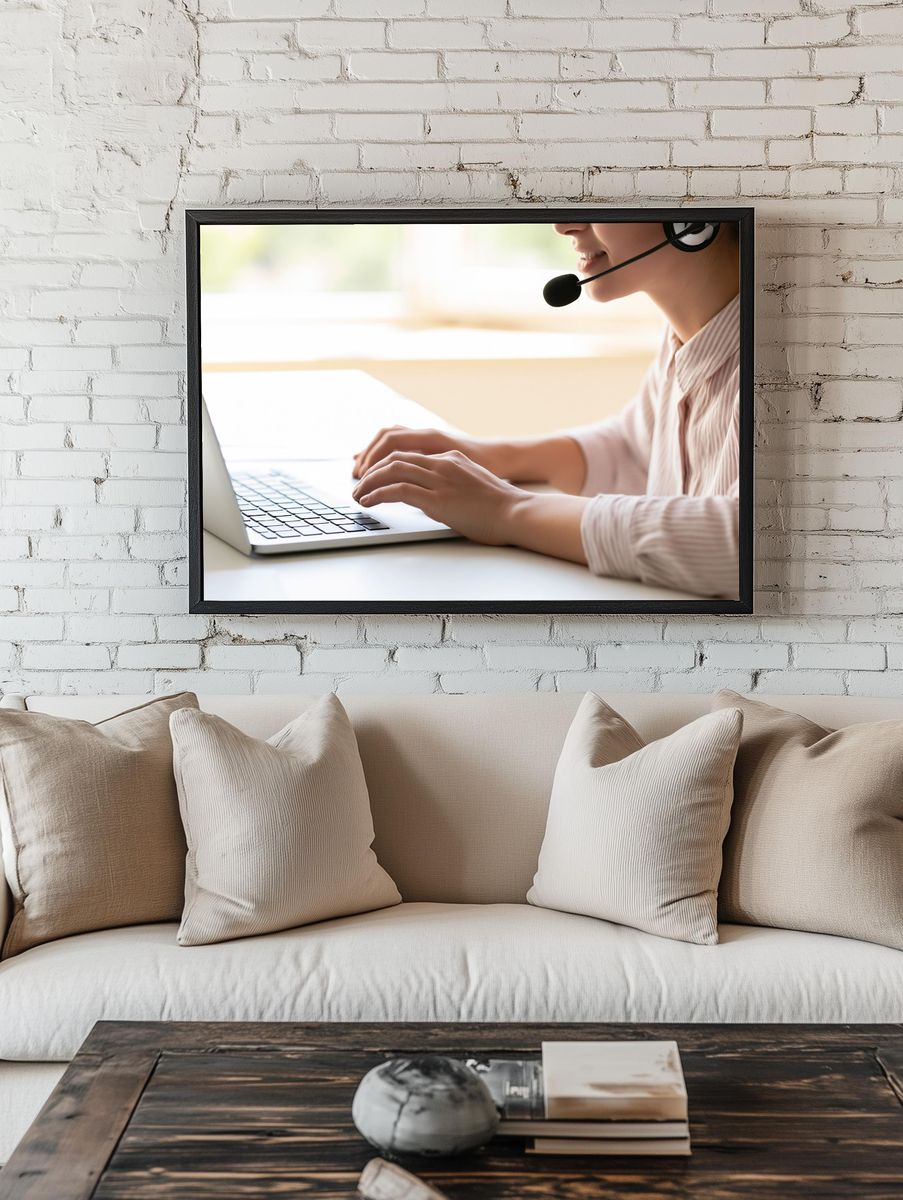Customer Support Agent Photography Poster. room preview