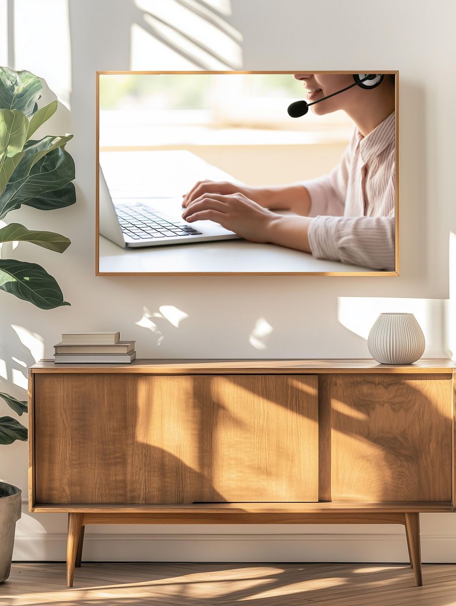 Customer Support Agent Photography Poster. — room view 3