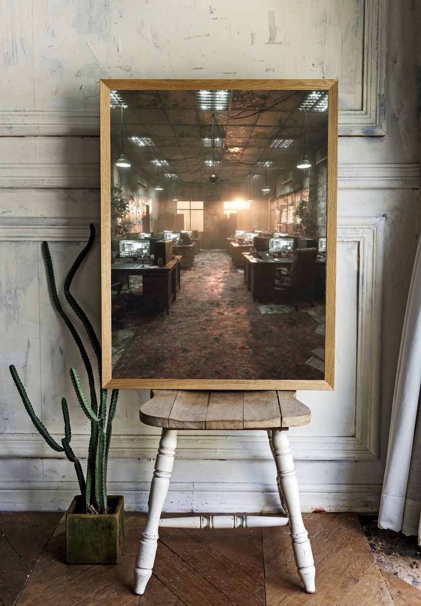 Abandoned Office Interior Photography Poster. room preview