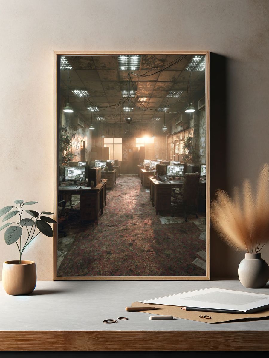 Abandoned Office Interior Photography Poster. — room view 2