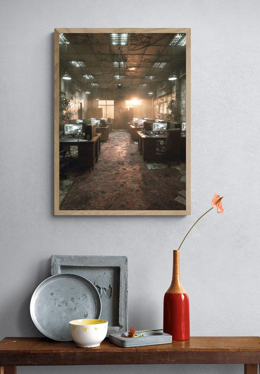 Abandoned Office Interior Photography Poster. — room view 3