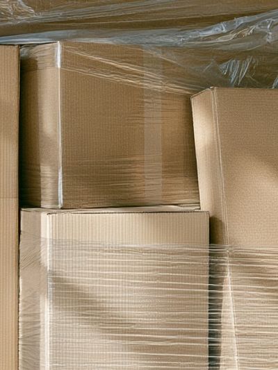 Stacked Cardboard Boxes Photography Print.