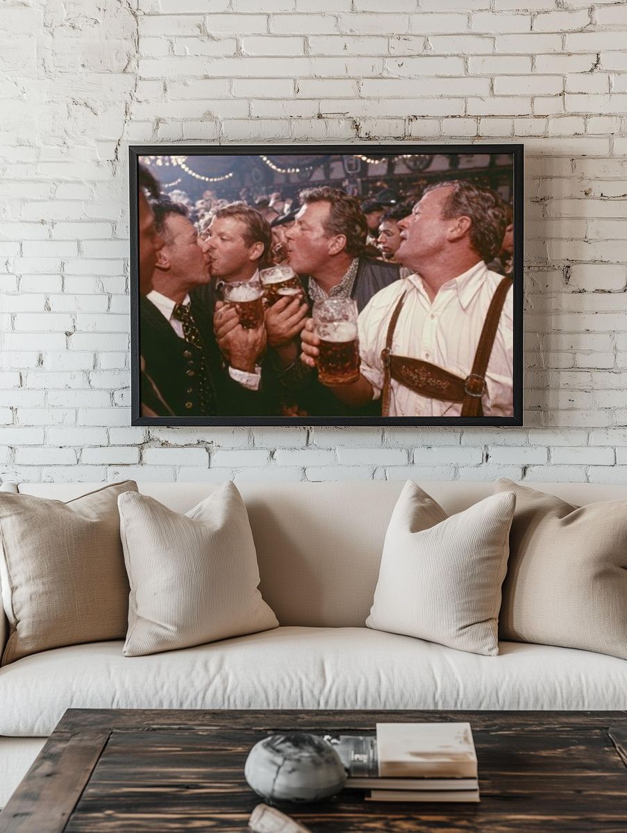 Beer Hall Kiss Photography Poster. — room view 1