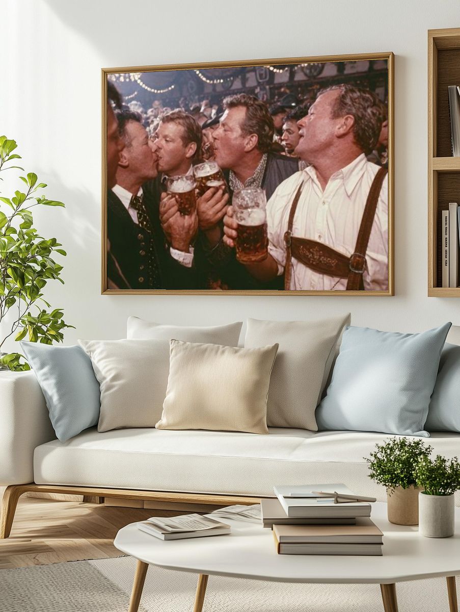 Beer Hall Kiss Photography Poster. — room view 2